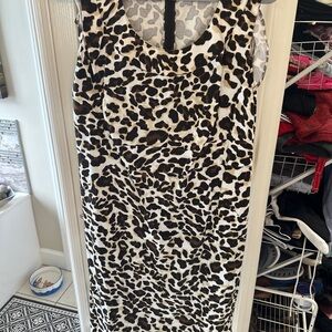 Jones New York Black and White Sheath Midi Dress